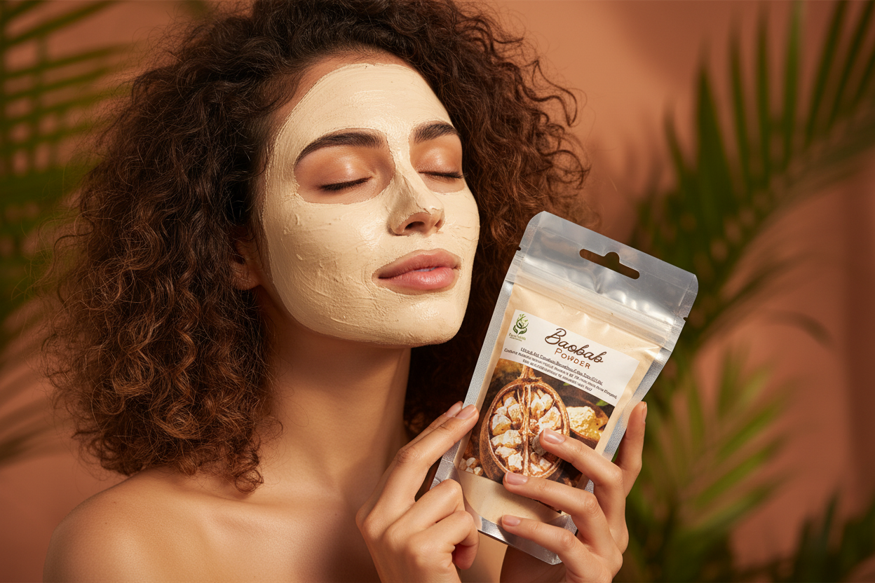 Baobab Powder - Face Mask on Face
