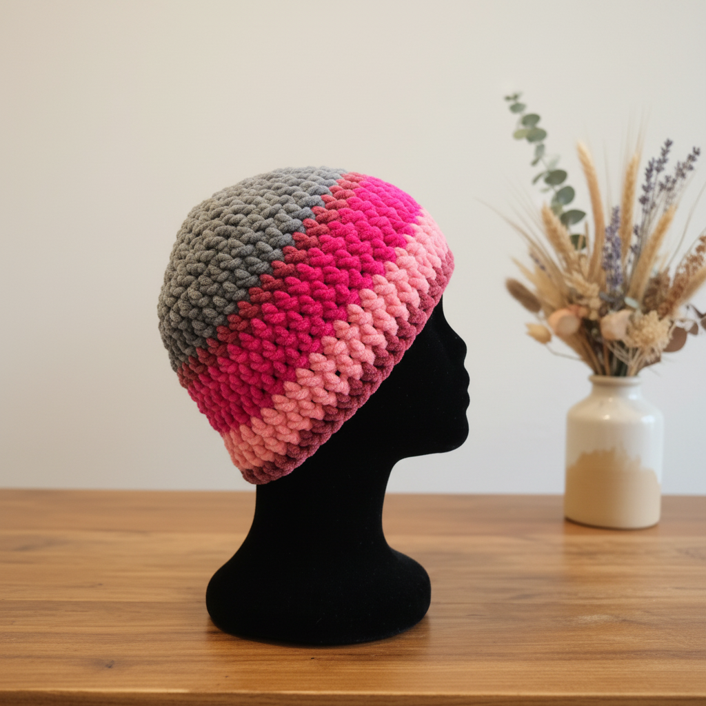 Velvet Daisy Snug Fit - Grey, Hot Pink & Rose - Side Angle Boutique