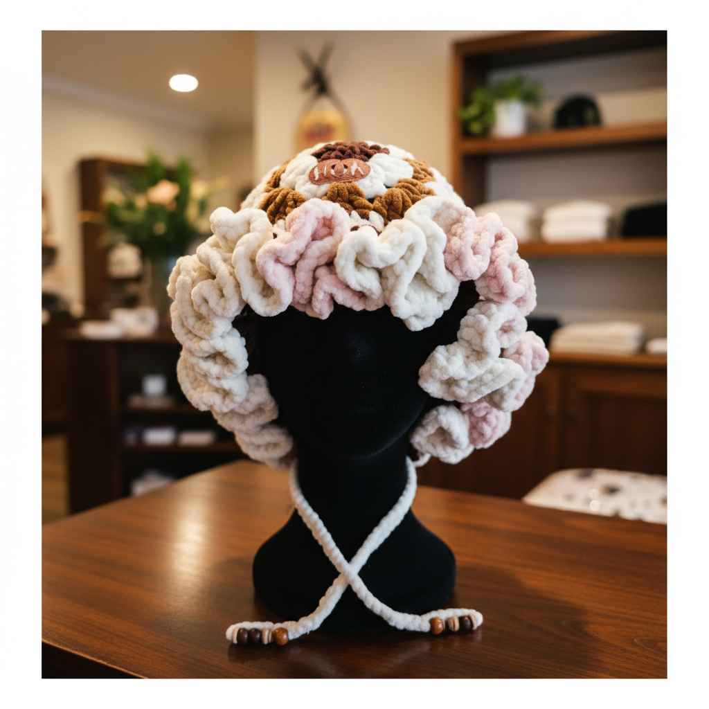 Multi-Toned Daisy Hat - Cream White & Light Pink