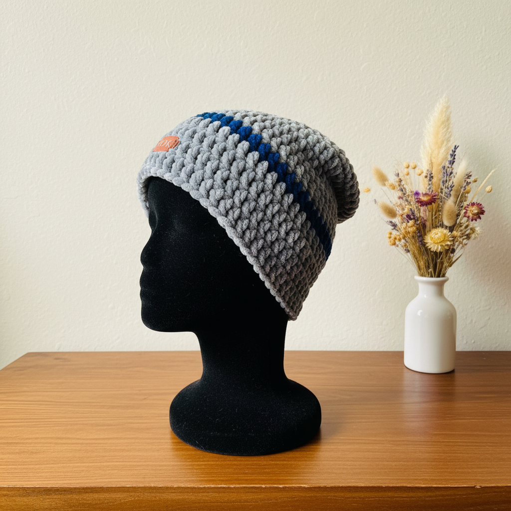 Velvet Daisy Snug Fit - Grey & Royal Blue - Boutique