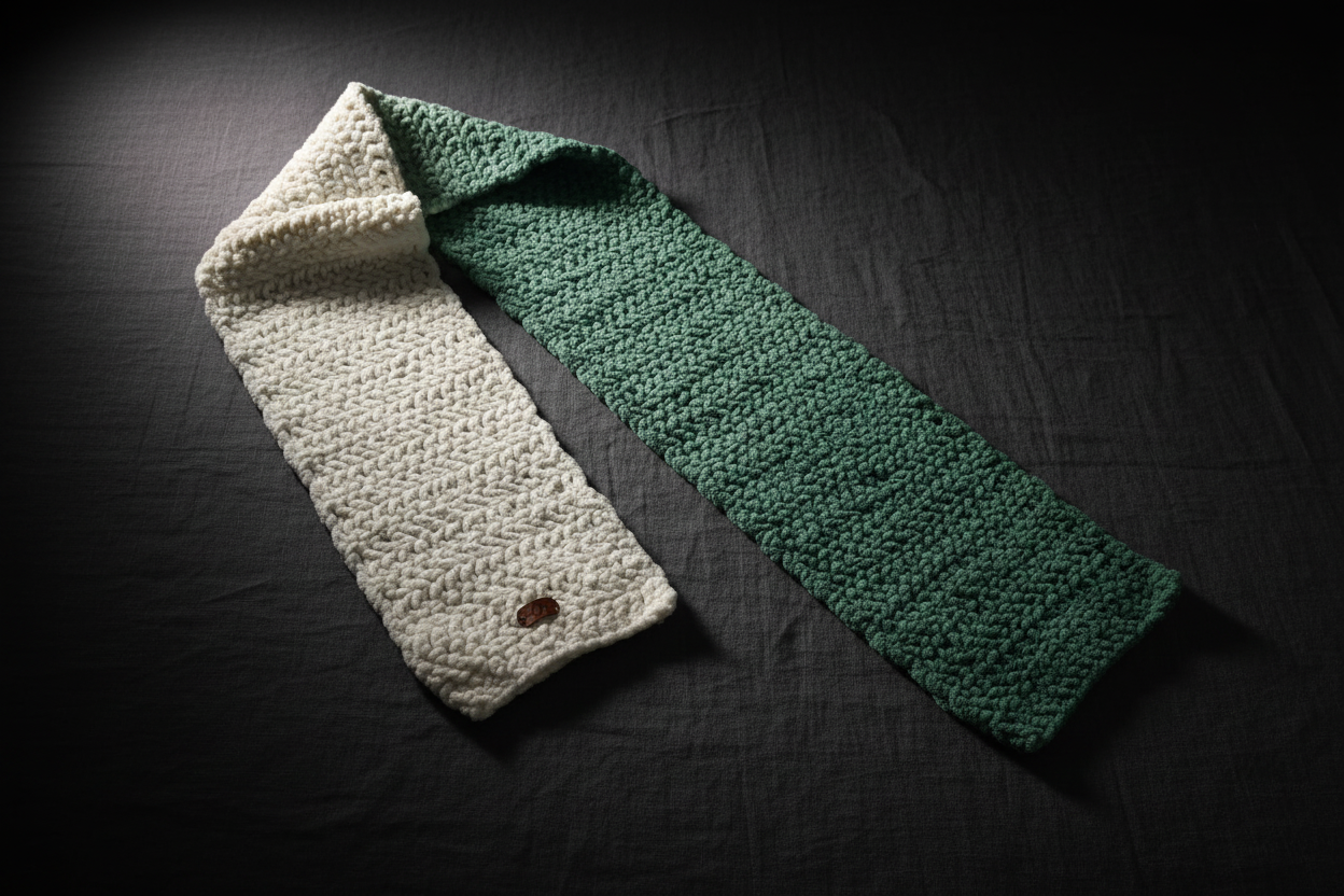 Velvet Daisy Lush Scarf - mint cream full length flat lay