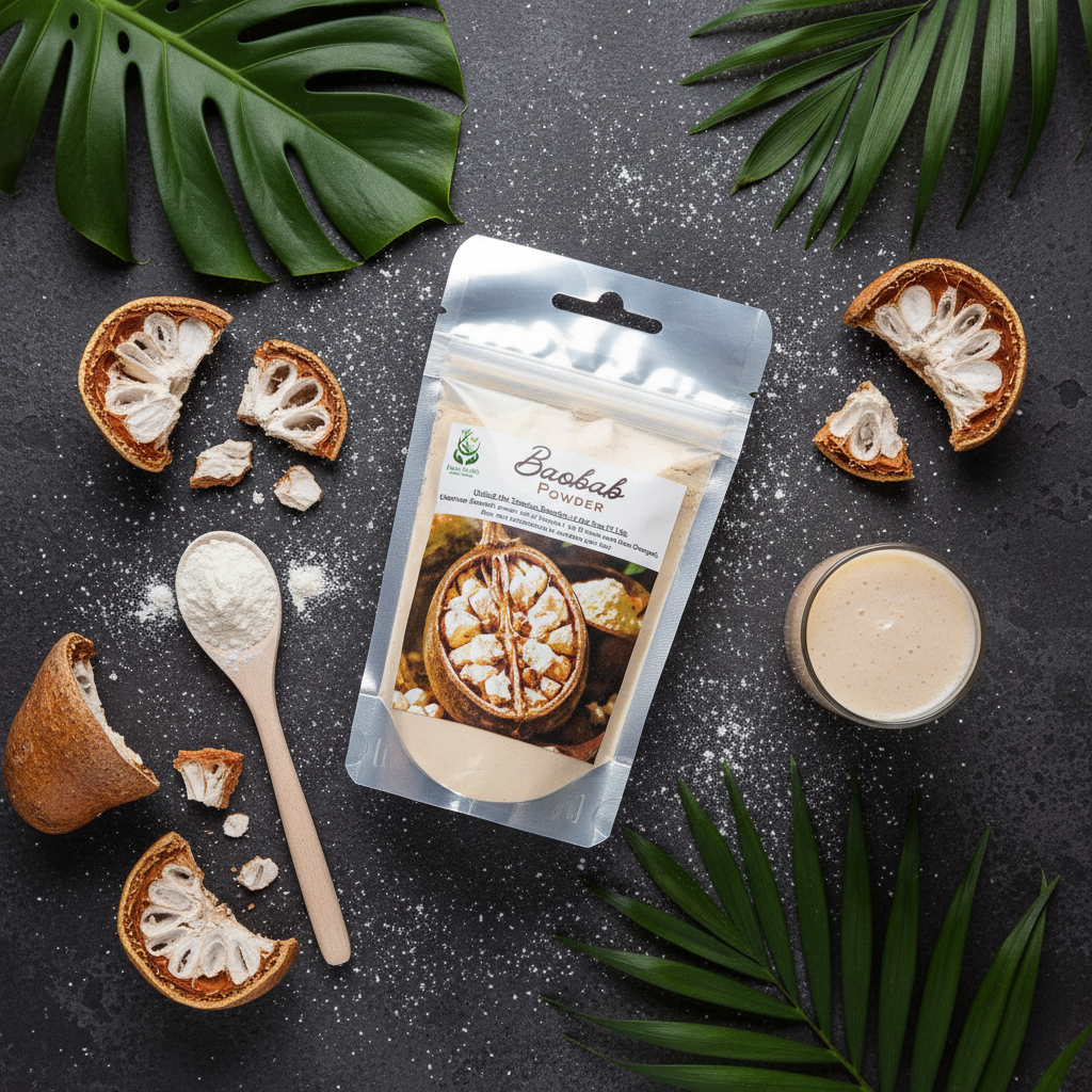 Baobab Powder flat lay