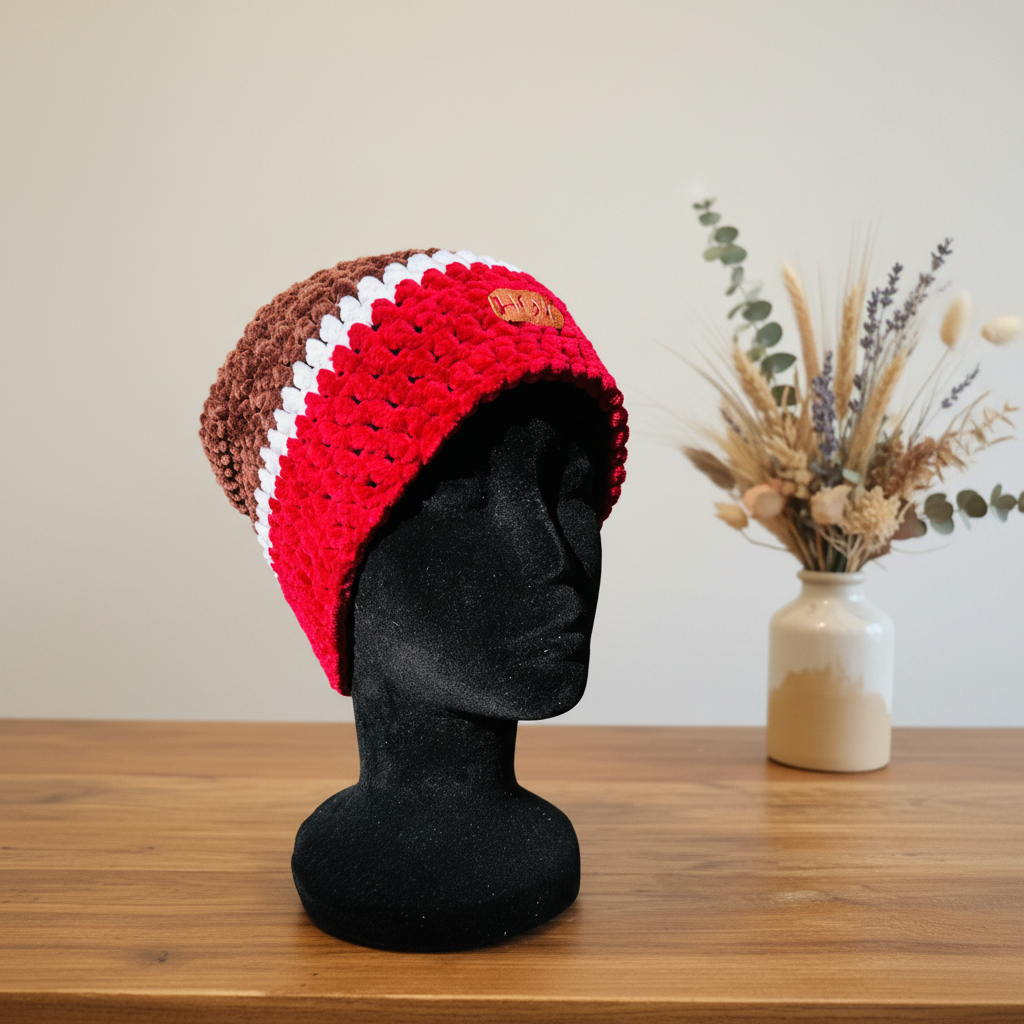 Velvet Daisy Snug Fit - Dark Brown, White & Red - Side Boutique