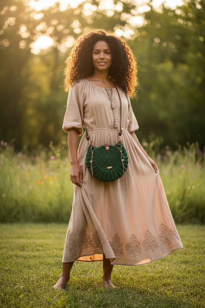 Moon Sling Bag - Latin Lady Neutral Dress